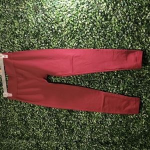 Maroon double layer thin fleece leggings